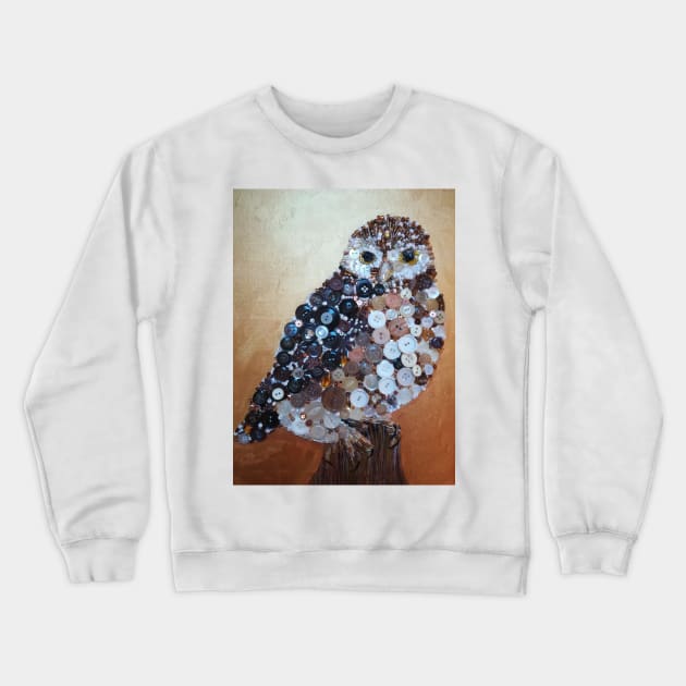 Little Owl Collage Crewneck Sweatshirt by esvb
